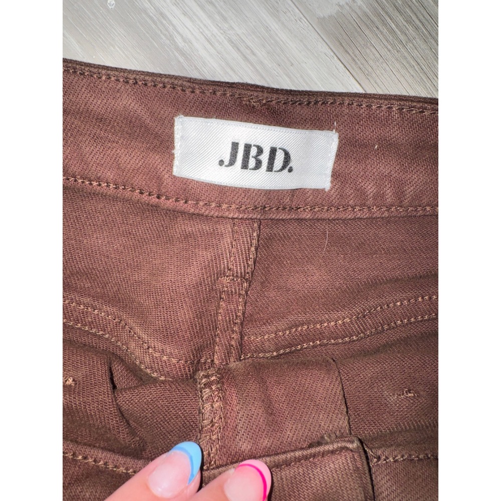 Just Black Denim Wide Leg Pants Women Brown Patch Pocket High Rise 28 DP649-CFB - Picture 6 of 8